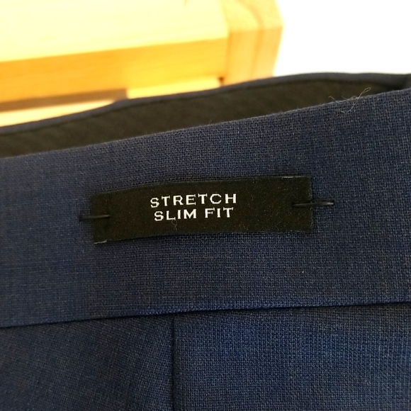 MEN'S JOE BY JOSEPH ABBOUD MED BLUE WOOL DRESS SLACKS ( NWT ) SIZE 33 - UNHEMED - Picture 6 of 8